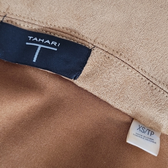 Tahari Faux Suede Open- Front Roll-Tab Topper - Sz XS - Picture 13 of 15